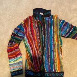 Coogi multi colored zip up sweater